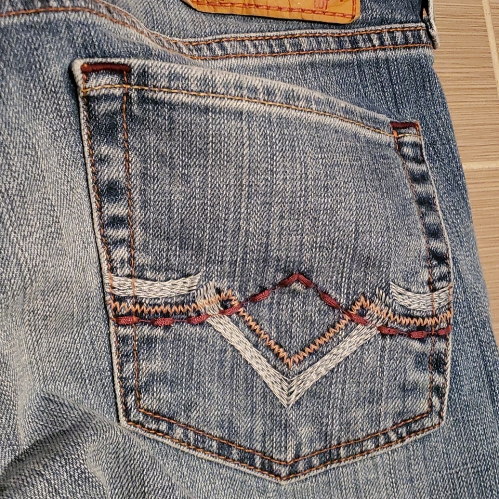 Lucky Brand Low Rise Light Wash Bootcut Jeans Whiskered Sz 26 - Picture 8 of 16